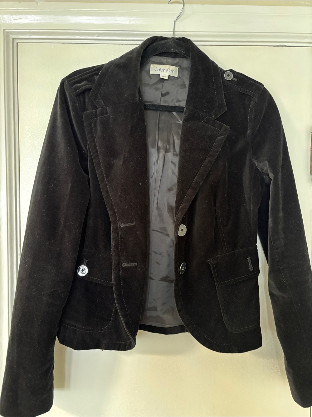 Calvin Klein Black Velvet Blazer Jacket